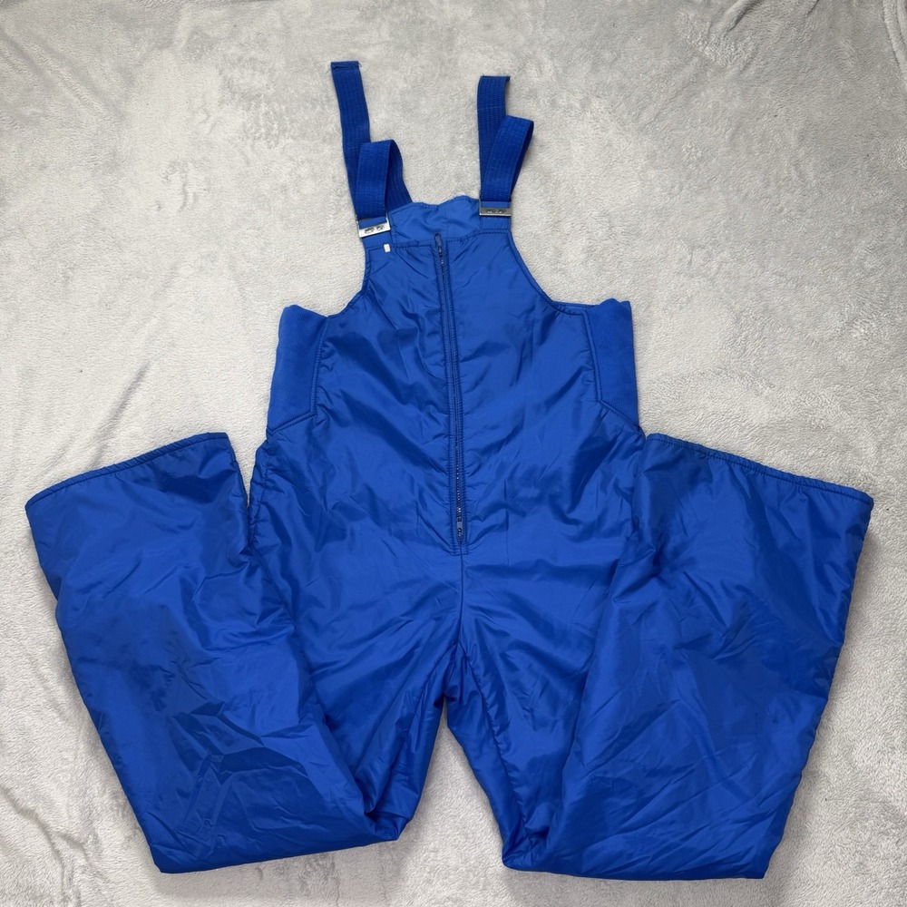 Vintage Raven Swing West Ski Bib Overalls Mens L Blue Insulated Made USA